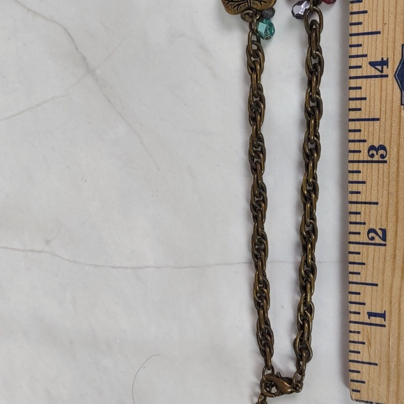 Chico's Vintage-look Jeweled Frog On Lily Pad Necklace - Picture 9 of 10